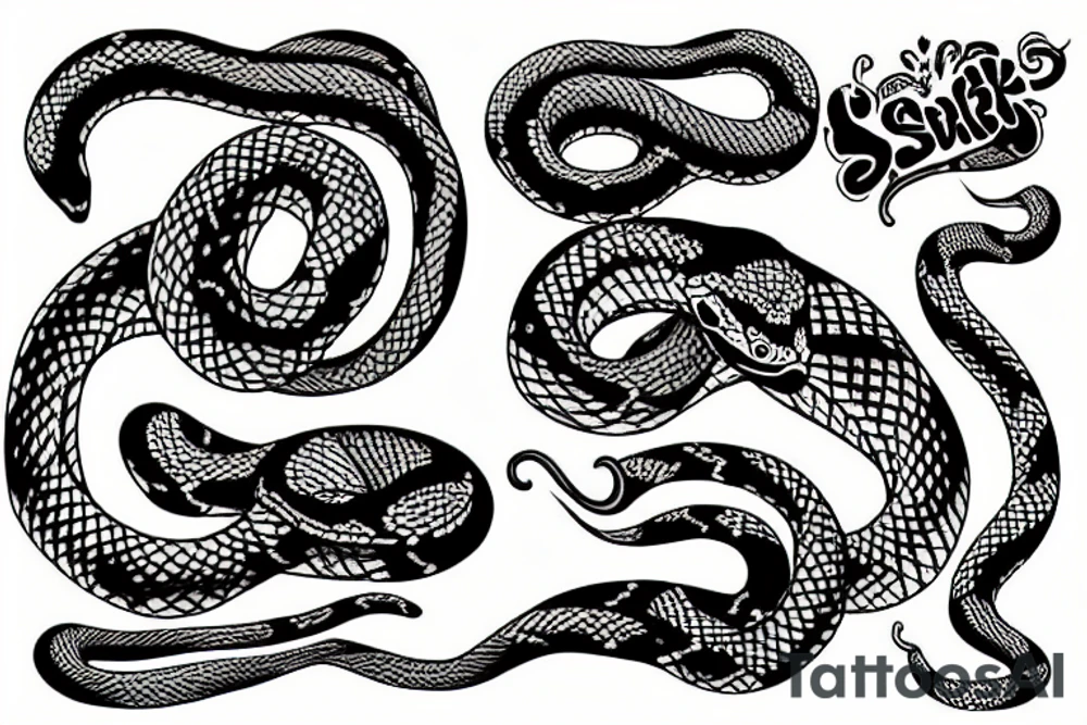 a snake with the date 22 of july tattoo idea