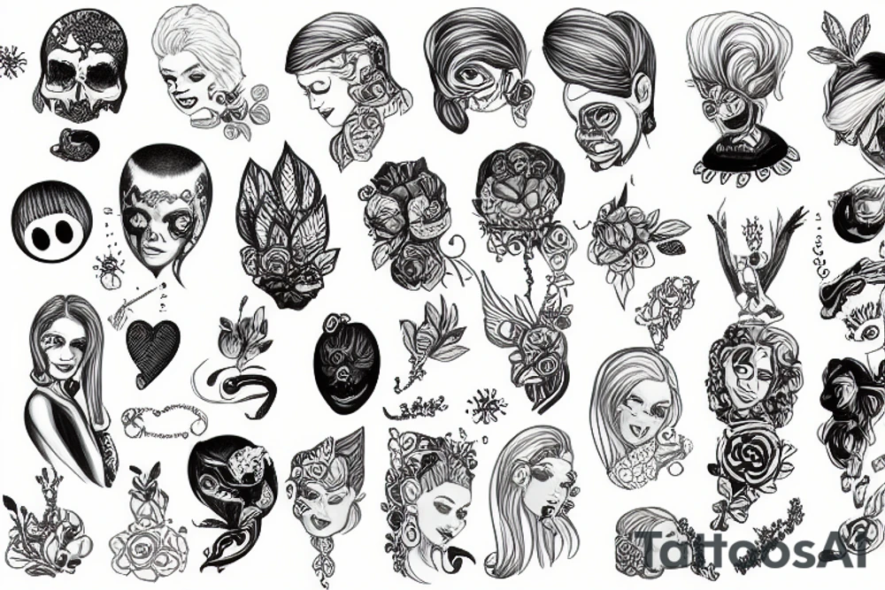 Standing on a pile of personality tattoo idea