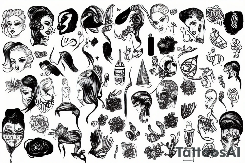 Standing on a pile of personality tattoo idea