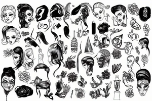 Standing on a pile of personality tattoo idea