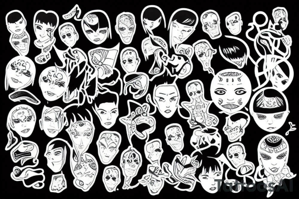 Standing on a pile of personality tattoo idea