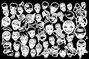 Standing on a pile of personality tattoo idea