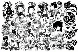 Standing on a pile of personality tattoo idea