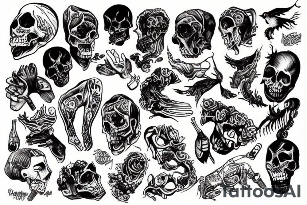 Standing up on a pile of bodies tattoo idea