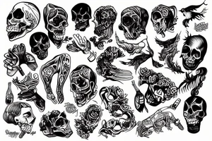 Standing up on a pile of bodies tattoo idea