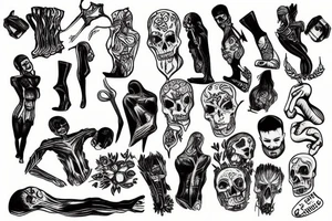 Standing up on a pile of bodies tattoo idea