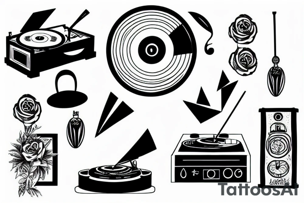 record player tattoo idea