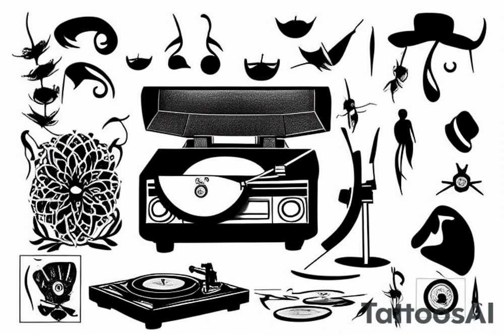 record player tattoo idea