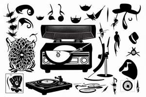 record player tattoo idea