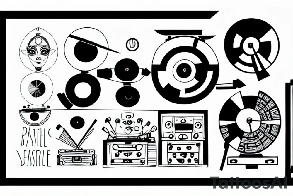 record player tattoo idea
