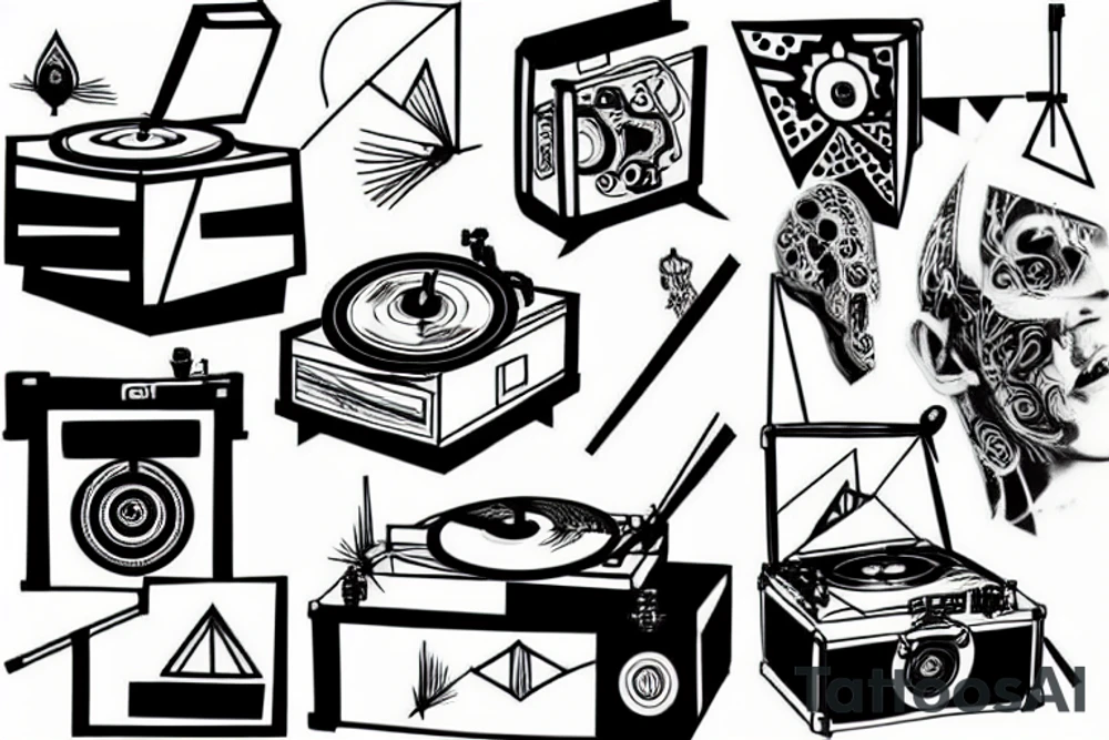 record player tattoo idea