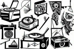 record player tattoo idea