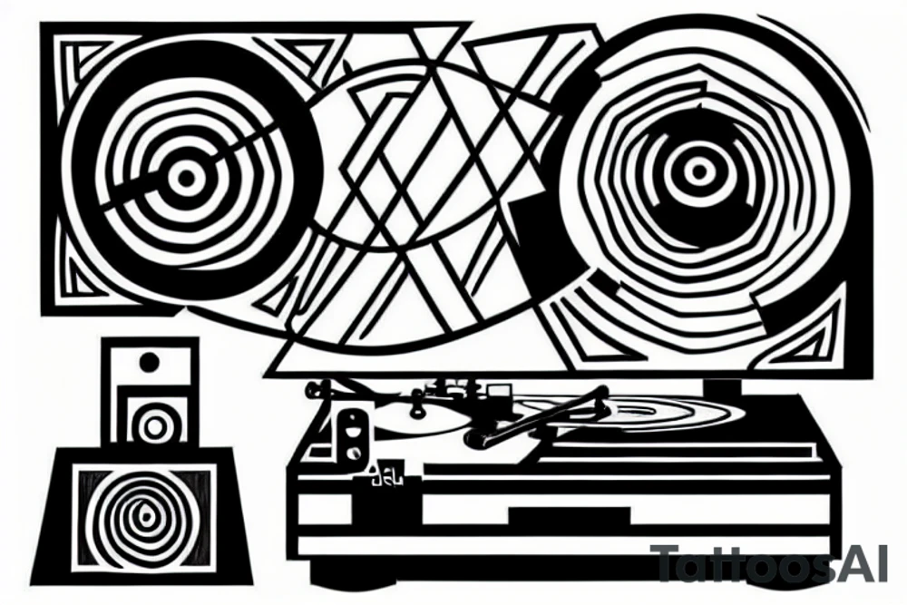 record player tattoo idea