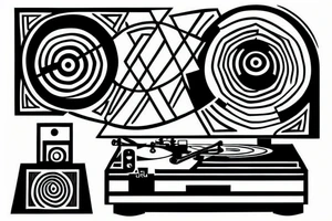 record player tattoo idea