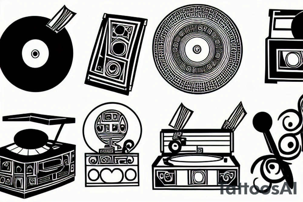 record player tattoo idea