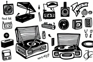 record player tattoo idea