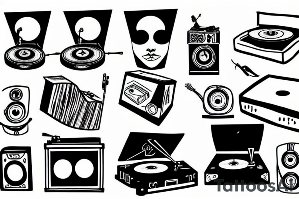 record player tattoo idea