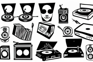 record player tattoo idea