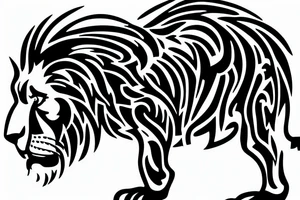 Lion protecting cub tattoo idea