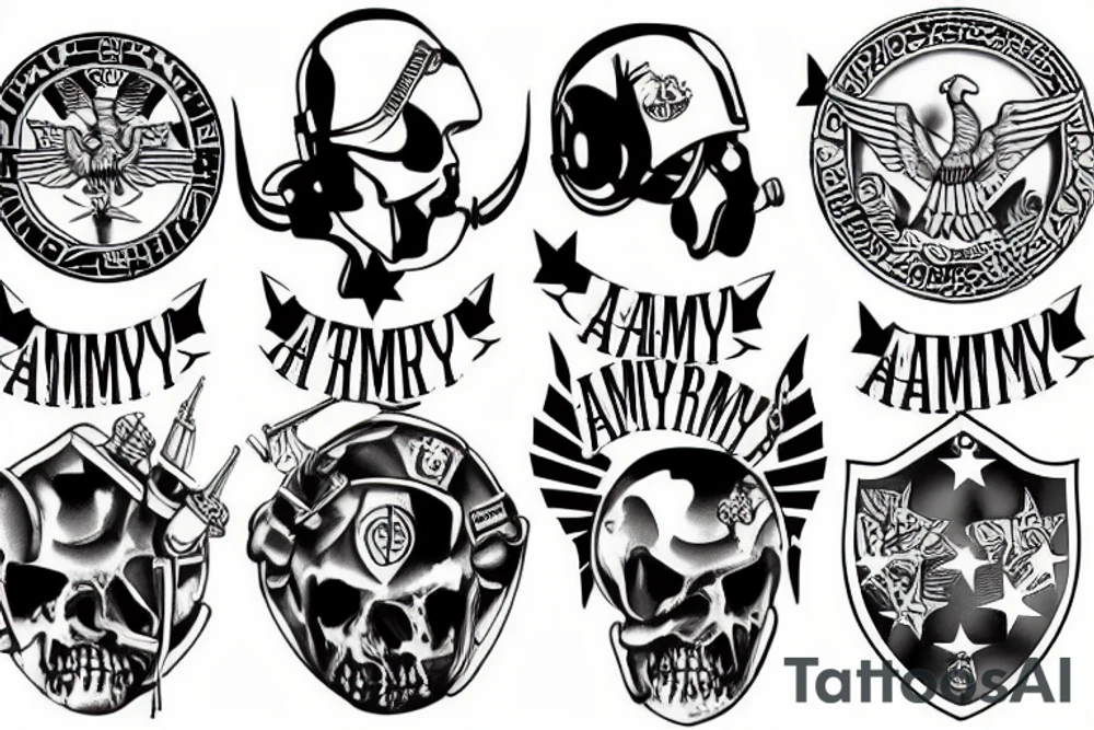 army family of 5 tattoo idea