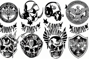 army family of 5 tattoo idea