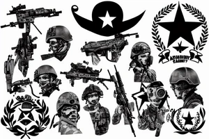 army family of 5 tattoo idea