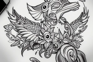 Platypus with fairy wings tattoo idea