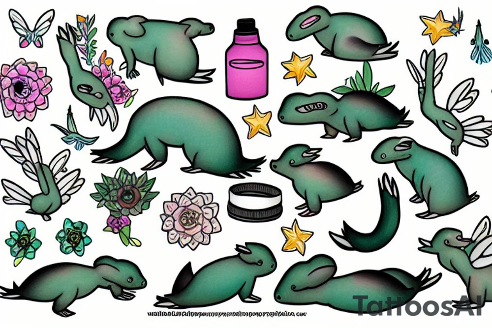 A platypus fairy tattoo idea