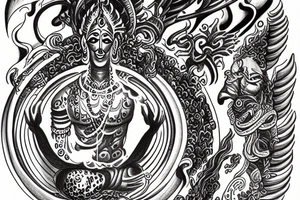 Brahma Vishnu Shiv in 
universe ocean tattoo idea