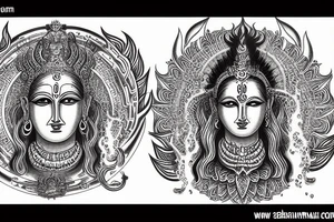 Brahma Vishnu Shiv in 
universe ocean tattoo idea