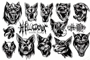 Hellhound in front of life tattoo idea