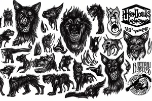 Hellhound in front of life tattoo idea