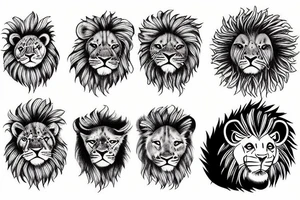Caterpillar with lion cub tattoo idea