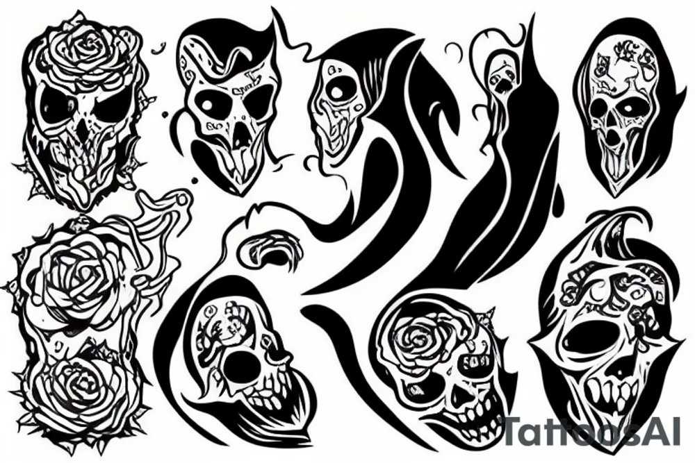 sheet ghost with darkness trailing behind tattoo idea