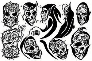 sheet ghost with darkness trailing behind tattoo idea
