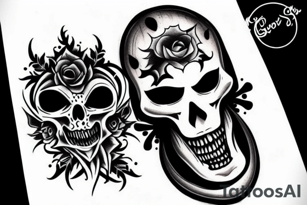 sheet ghost with darkness trailing behind tattoo idea
