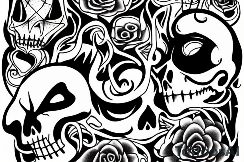 ghost with darkness trailing behind tattoo idea