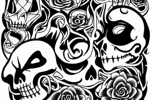 ghost with darkness trailing behind tattoo idea