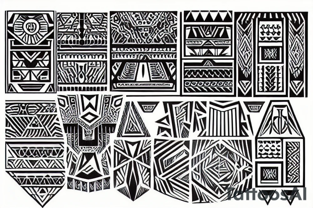 Overlapping triangles in Aztec style tattoo idea