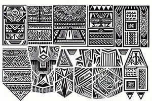 Overlapping triangles in Aztec style tattoo idea