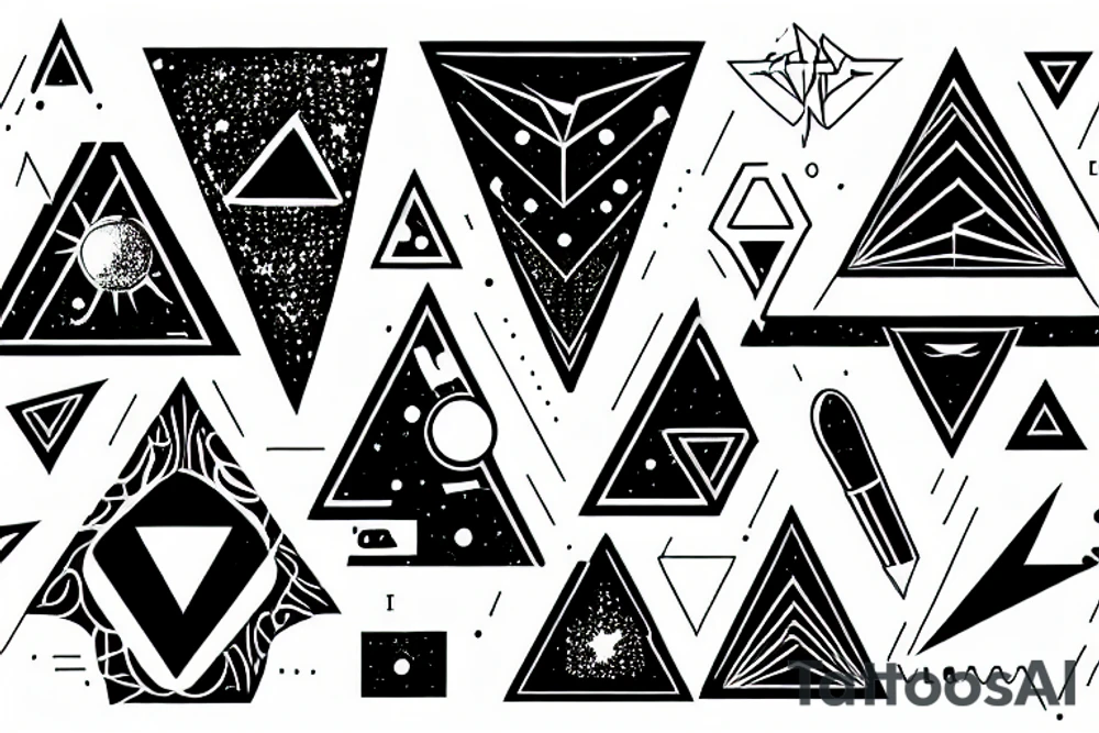 Overlapping triangles in the universe tattoo idea