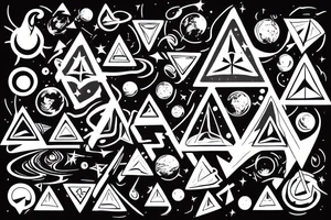 Overlapping upside down triangles in the style of the universe tattoo idea