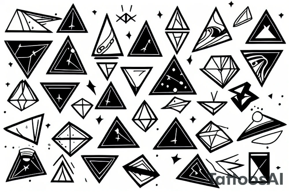 Overlapping upside down triangles in the style of the universe tattoo idea
