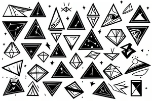 Overlapping upside down triangles in the style of the universe tattoo idea