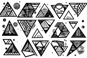 Overlapping upside down triangles in the style of the universe tattoo idea