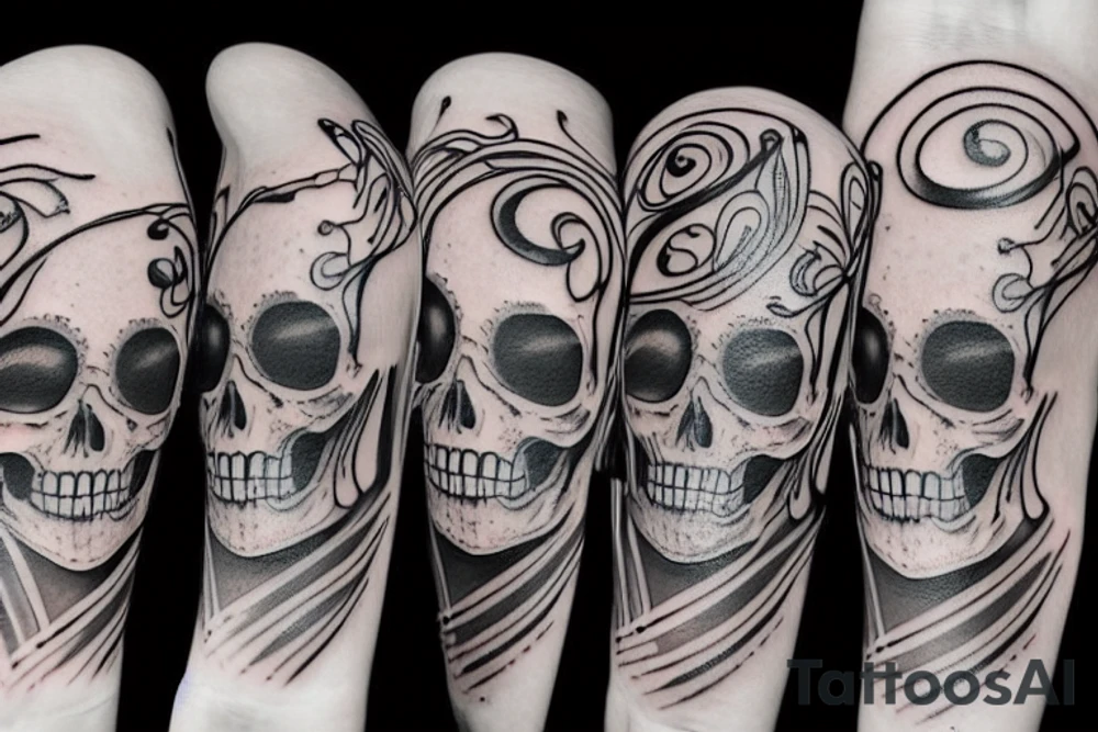 abstract skull tattoo idea