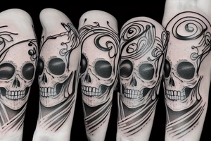 abstract skull tattoo idea