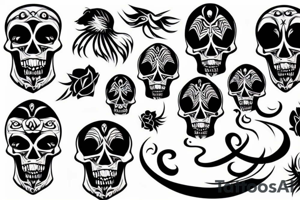 abstract skull tattoo idea