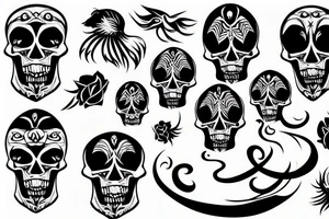 abstract skull tattoo idea