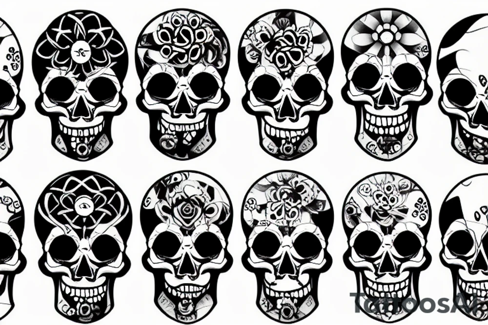 abstract skull tattoo idea
